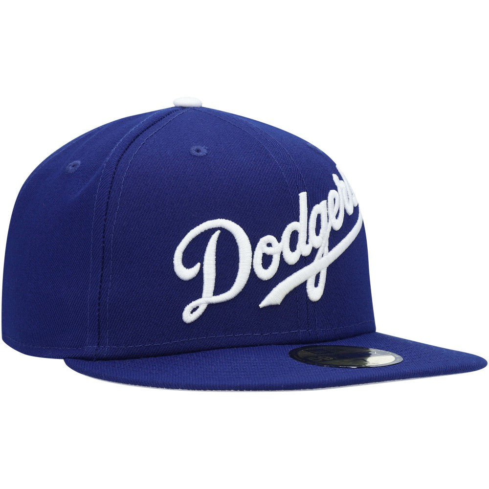 Los Angeles Dodgers New Era White Logo 59FIFTY Fitted Hat for sale