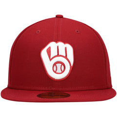 Milwaukee Brewers New Era White Logo 59FIFTY Fitted Hat Discount