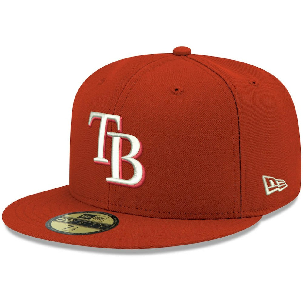 Tampa Bay Rays New Era White Logo 59FIFTY Fitted Hat Outlet