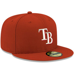 Tampa Bay Rays New Era White Logo 59FIFTY Fitted Hat Outlet