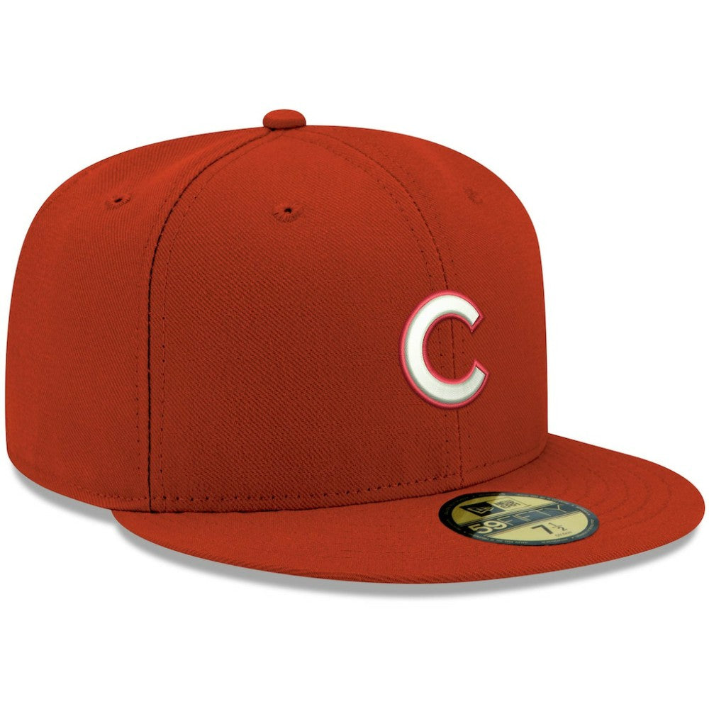 Chicago Cubs New Era White Logo 59FIFTY Fitted Hat Sale