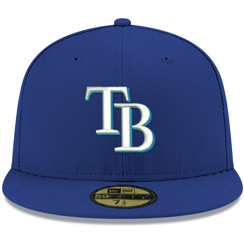 Tampa Bay Rays New Era White Logo 59FIFTY Fitted Hat Discount