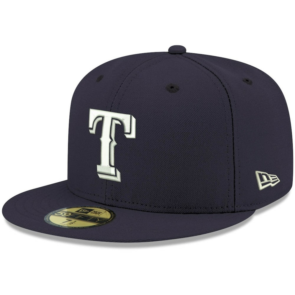 Texas Rangers New Era White Logo 59FIFTY Fitted Hat Outlet