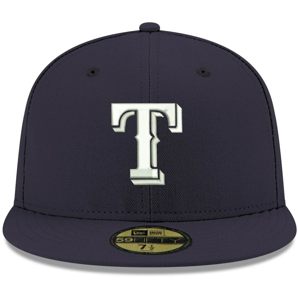 Texas Rangers New Era White Logo 59FIFTY Fitted Hat Outlet
