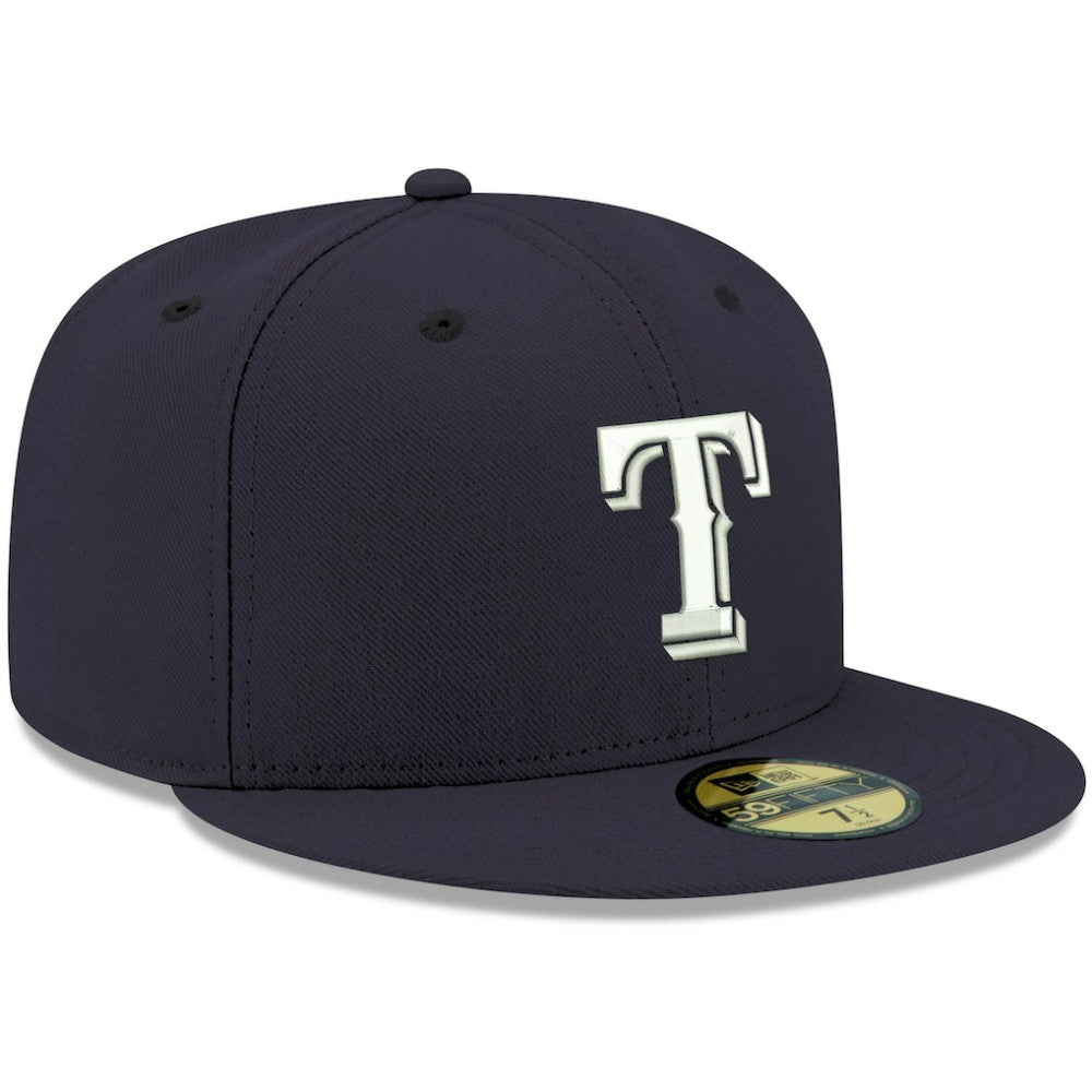 Texas Rangers New Era White Logo 59FIFTY Fitted Hat Outlet