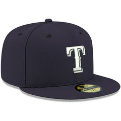 Texas Rangers New Era White Logo 59FIFTY Fitted Hat Outlet