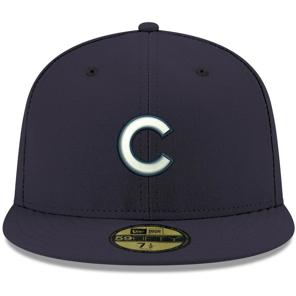 Chicago Cubs New Era White Logo 59FIFTY Fitted Hat Sale