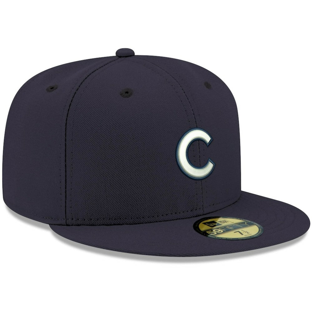 Chicago Cubs New Era White Logo 59FIFTY Fitted Hat Sale