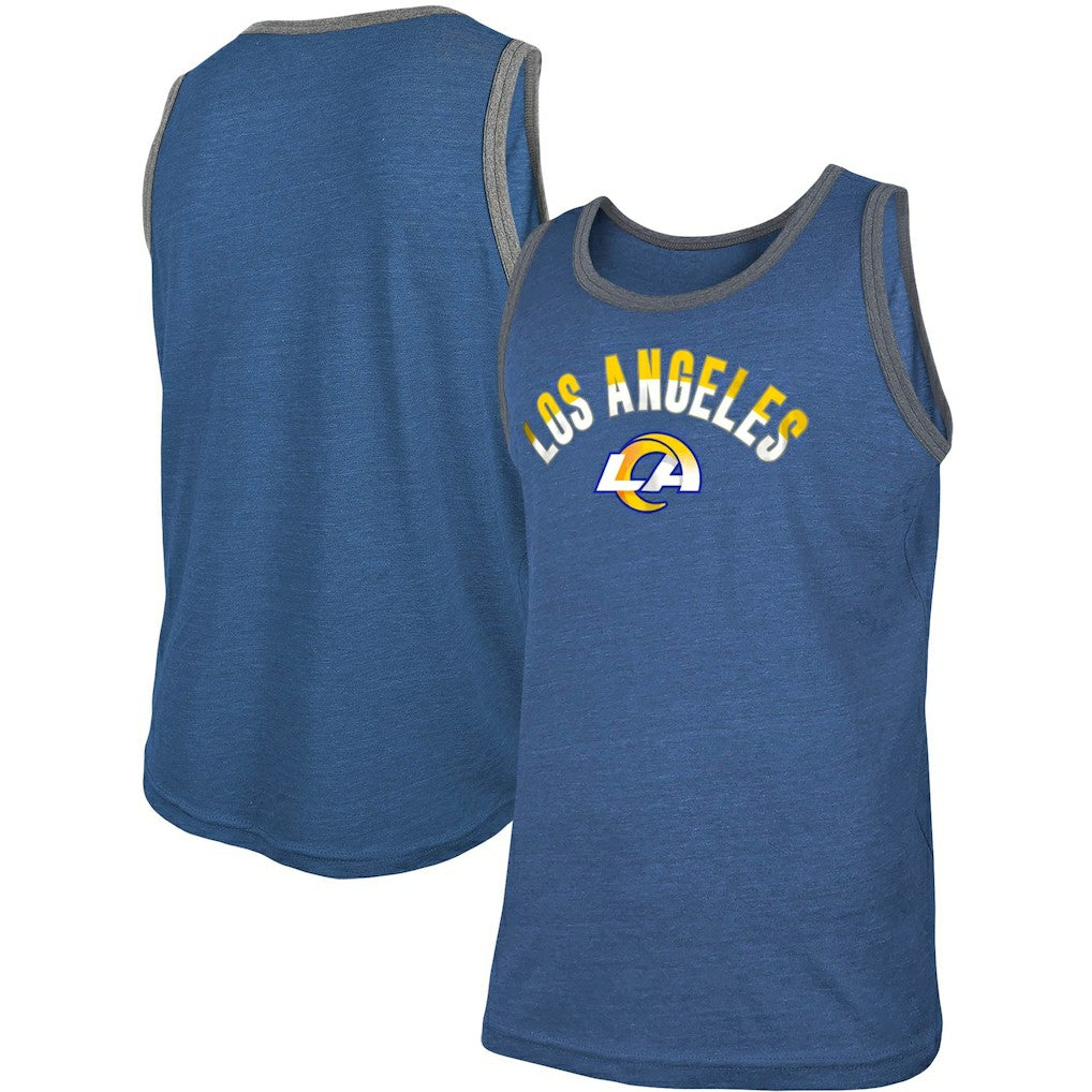 Los Angeles Rams New Era Ringer Tri-Blend Tank Top - Heathered Royal - NFL