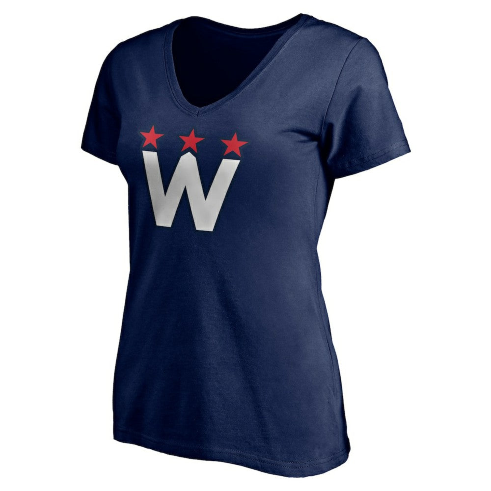 Washington Capitals Women's Alternate Logo V-Neck T-Shirt - Navy | NHL Clearance
