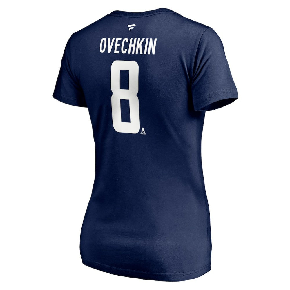 Alexander Ovechkin Washington Capitals Fanatics Women's Authentic Stack Name & Number V-Neck T-Shirt - Navy | Fanatics Clearance