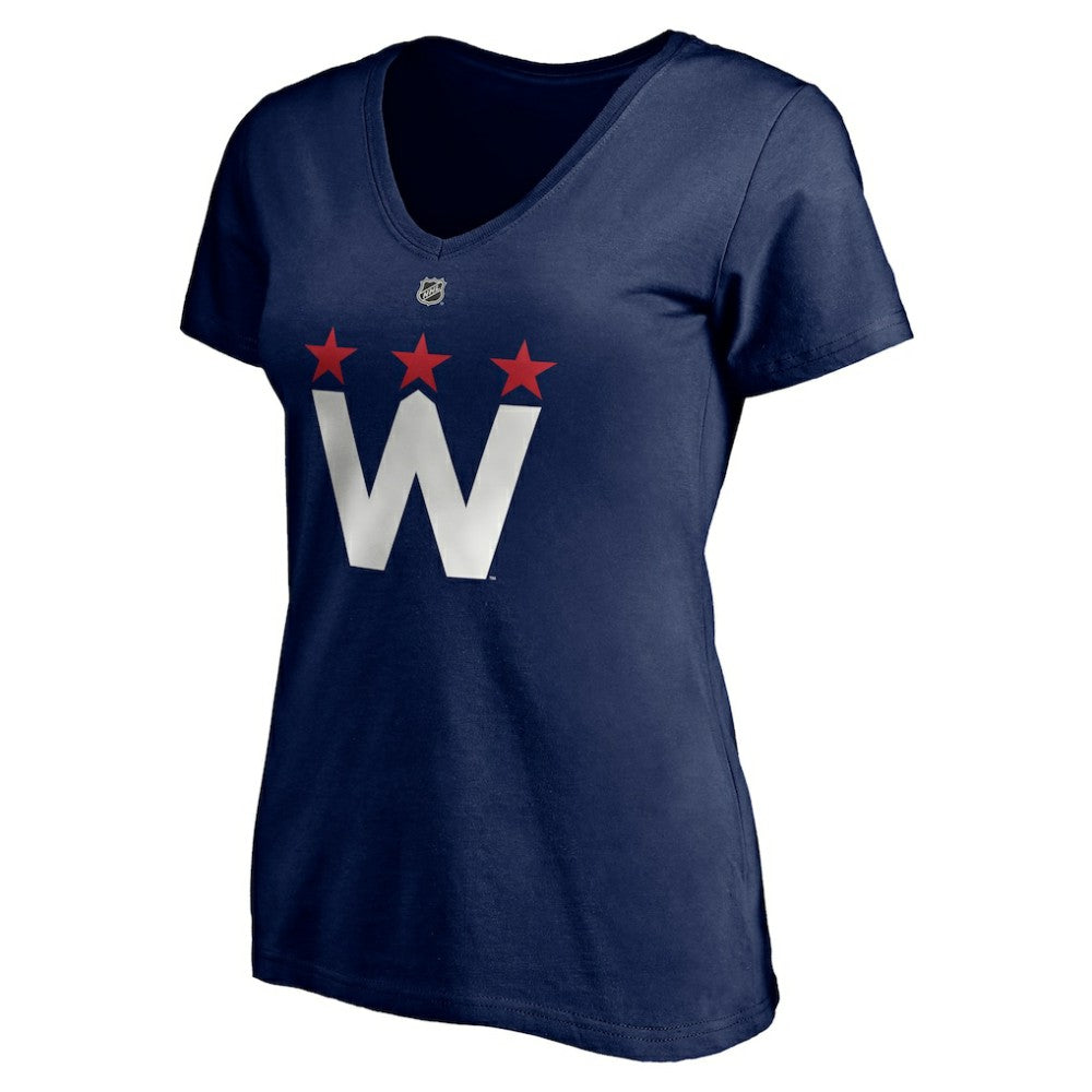 Tom Wilson Washington Capitals Fanatics Women's Authentic Stack Name & Number V-Neck T-Shirt - Navy | Fanatics Lifestyle