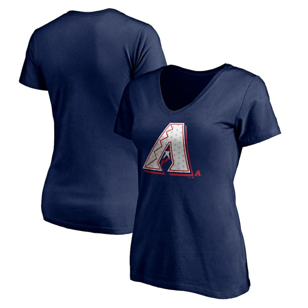 Arizona Diamondbacks Women's Red White and Team V-Neck T-Shirt for sale