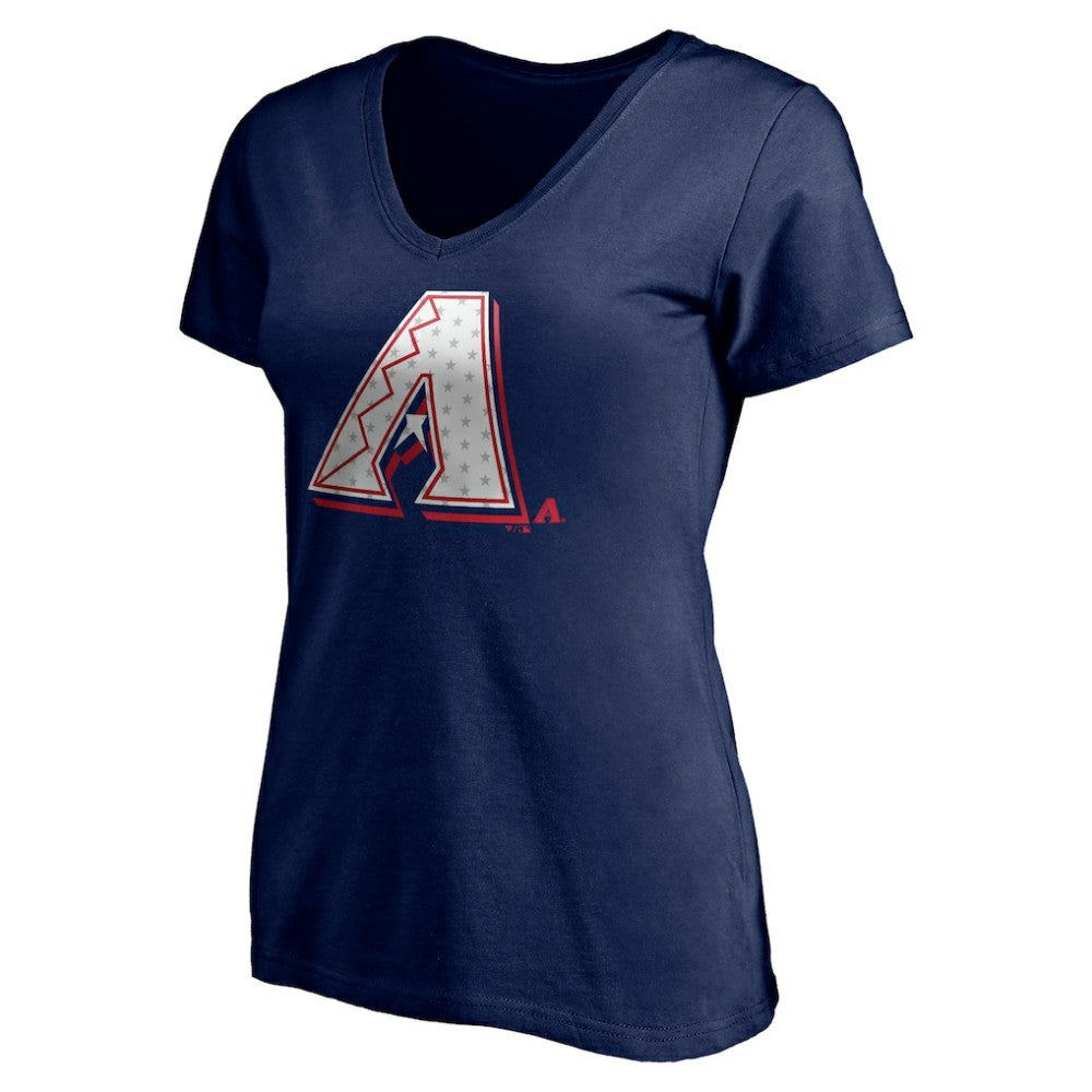 Arizona Diamondbacks Women's Red White and Team V-Neck T-Shirt for sale