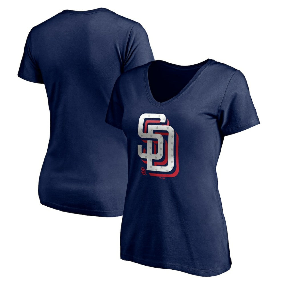 San Diego Padres Women's Red White and Team V-Neck T-Shirt Online