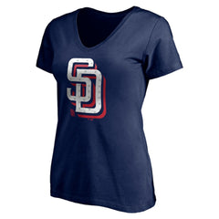 San Diego Padres Women's Red White and Team V-Neck T-Shirt Online