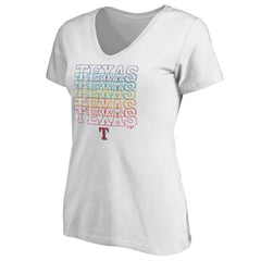 Texas Rangers Women's City Pride V-Neck T-Shirt Outlet