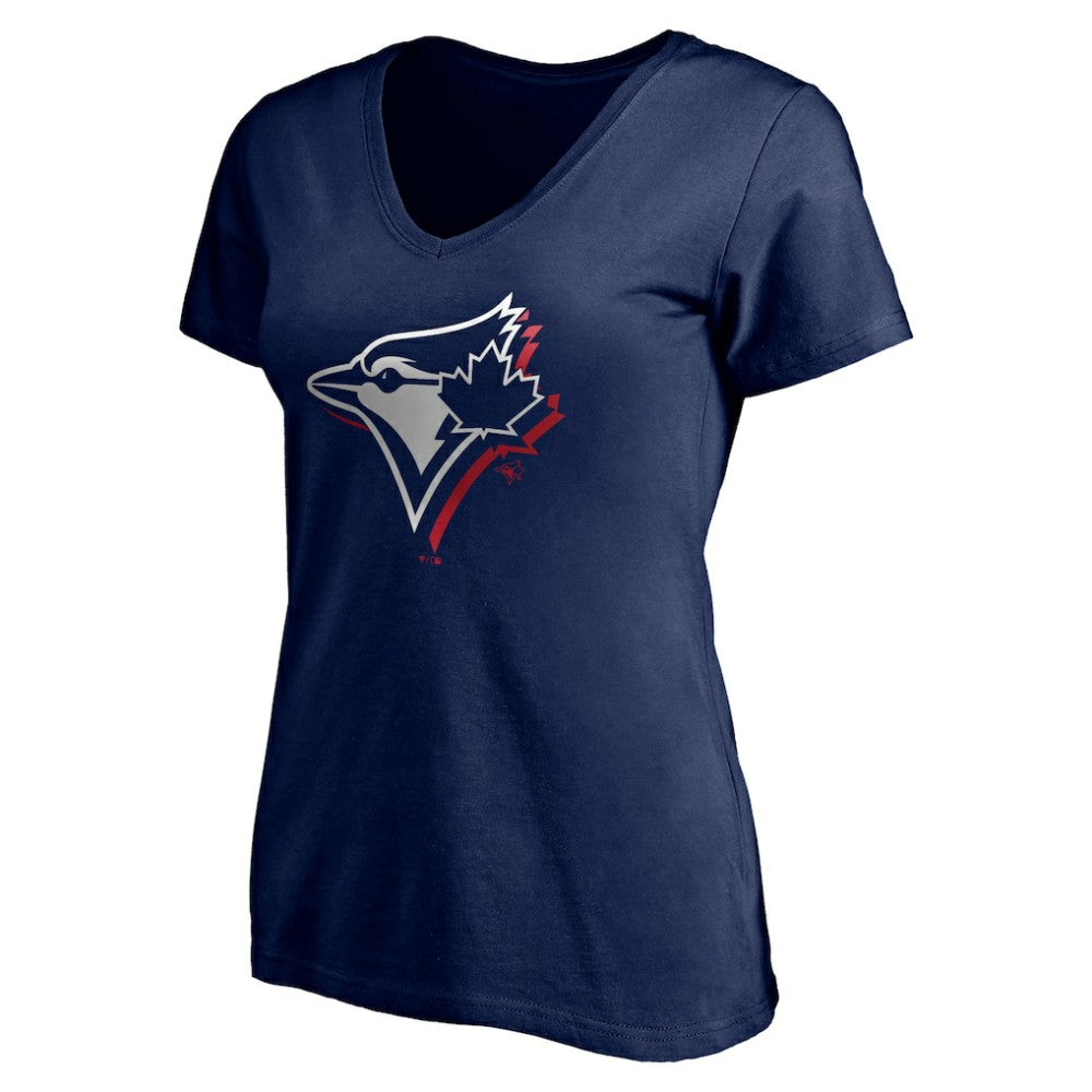Toronto Blue Jays Women's Red White and Team V-Neck T-Shirt Online