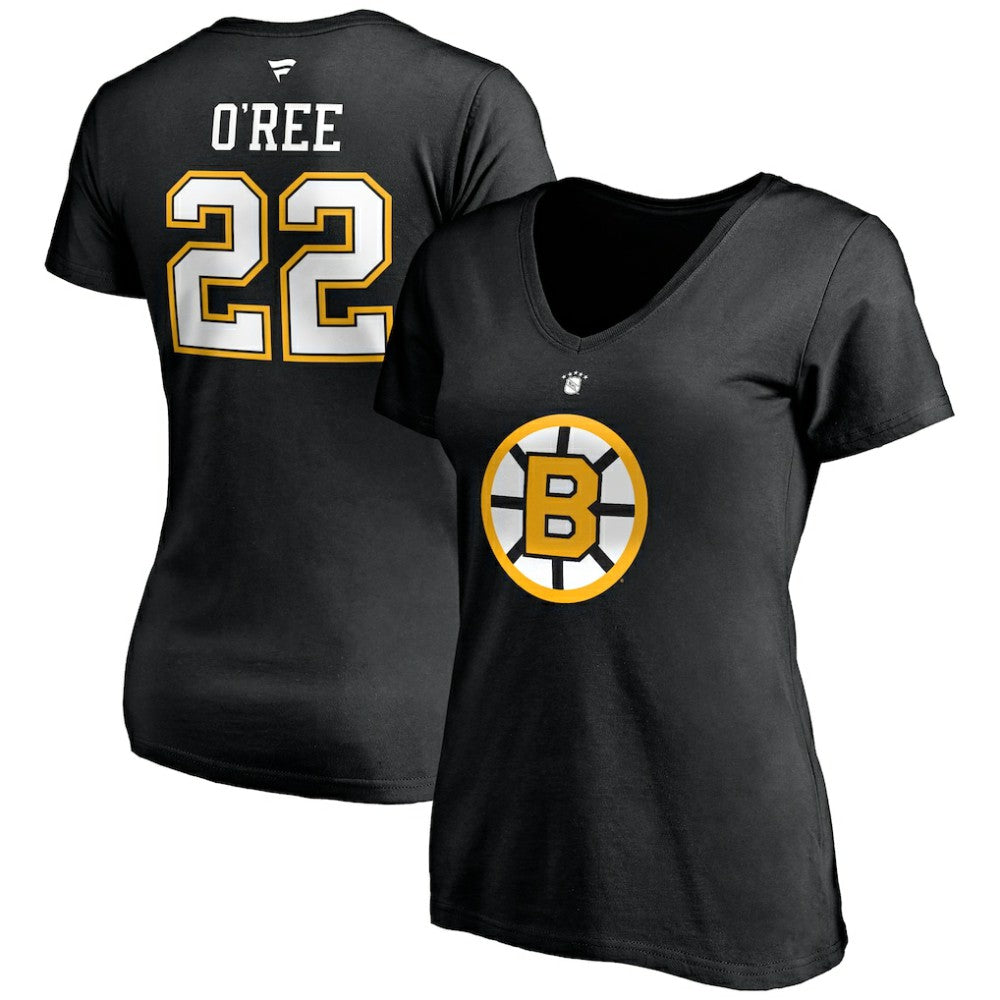 Willie O'Ree Boston Bruins Fanatics Women's Authentic Stack Retired Player Name & Number V-Neck T-Shirt - Black | Fanatics on sale