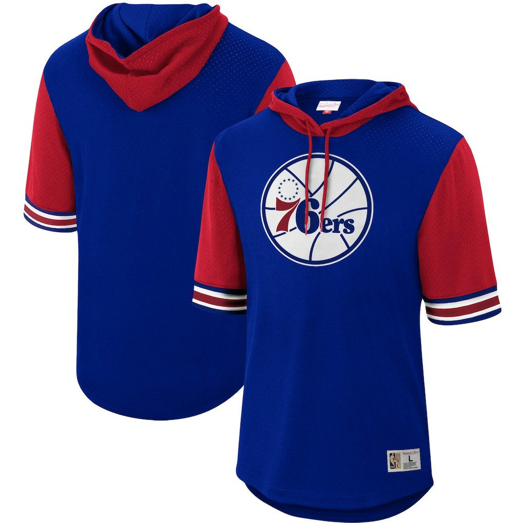 Mitchell & Ness Philadelphia 76ers Hardwood Classics Buzzer Beater Mesh Pullover Hoodie Royal