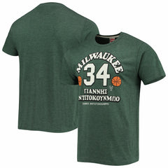 Giannis Antetokounmpo Milwaukee Bucks Homage Greek Tri-Blend T-Shirt Hunter Green