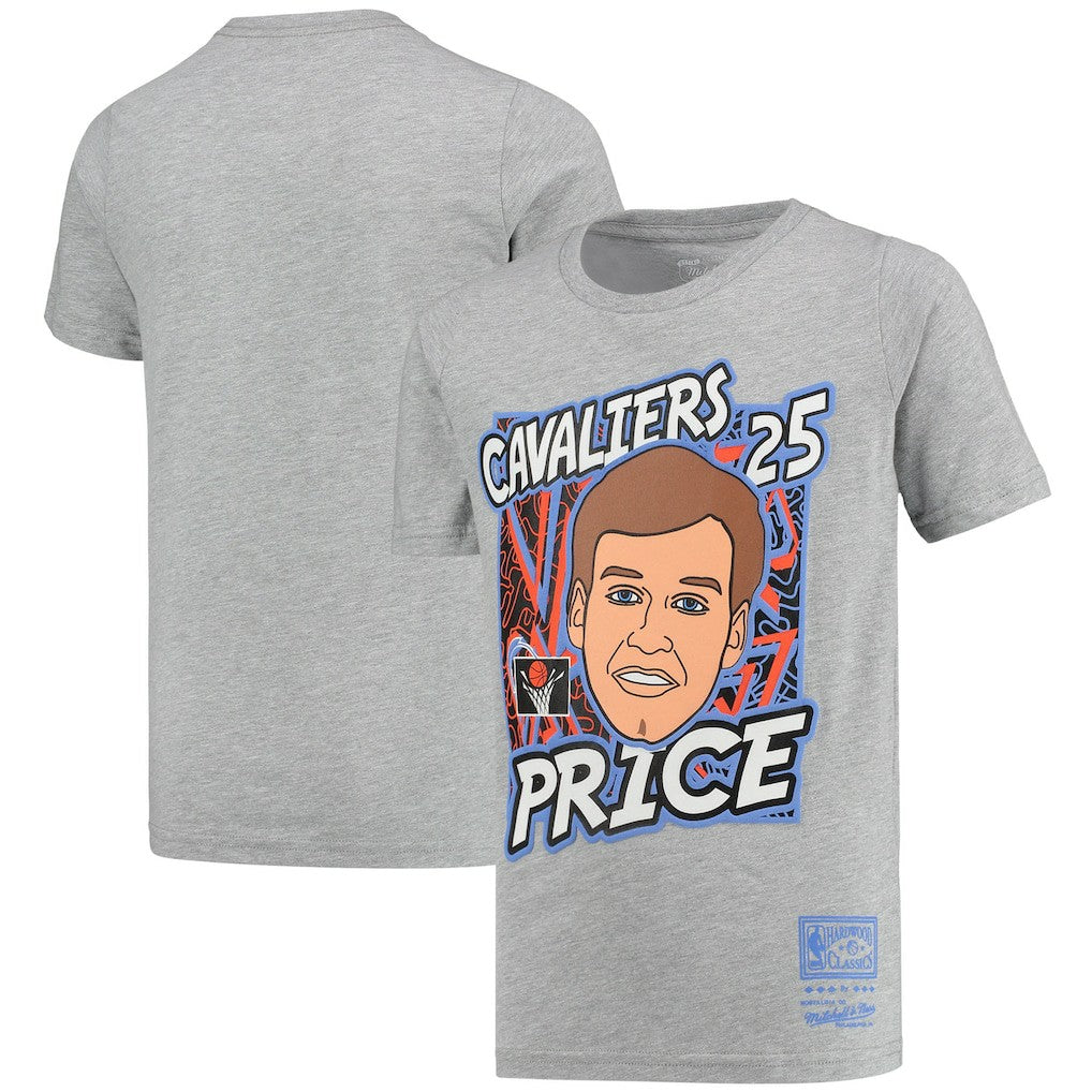Mitchell & Ness Mark Price Cleveland Cavaliers Youth Hardwood Classics King of the Court Player T-Shirt Gray