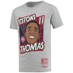 Mitchell & Ness Isiah Thomas Detroit Pistons Youth Hardwood Classics King of the Court Player T-Shirt Gray