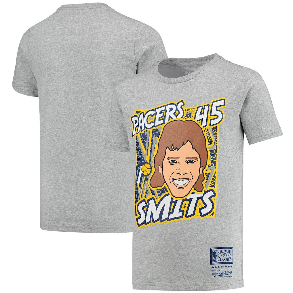 Mitchell & Ness Rik Smits Indiana Pacers Youth Hardwood Classics King of the Court Player T-Shirt Gray