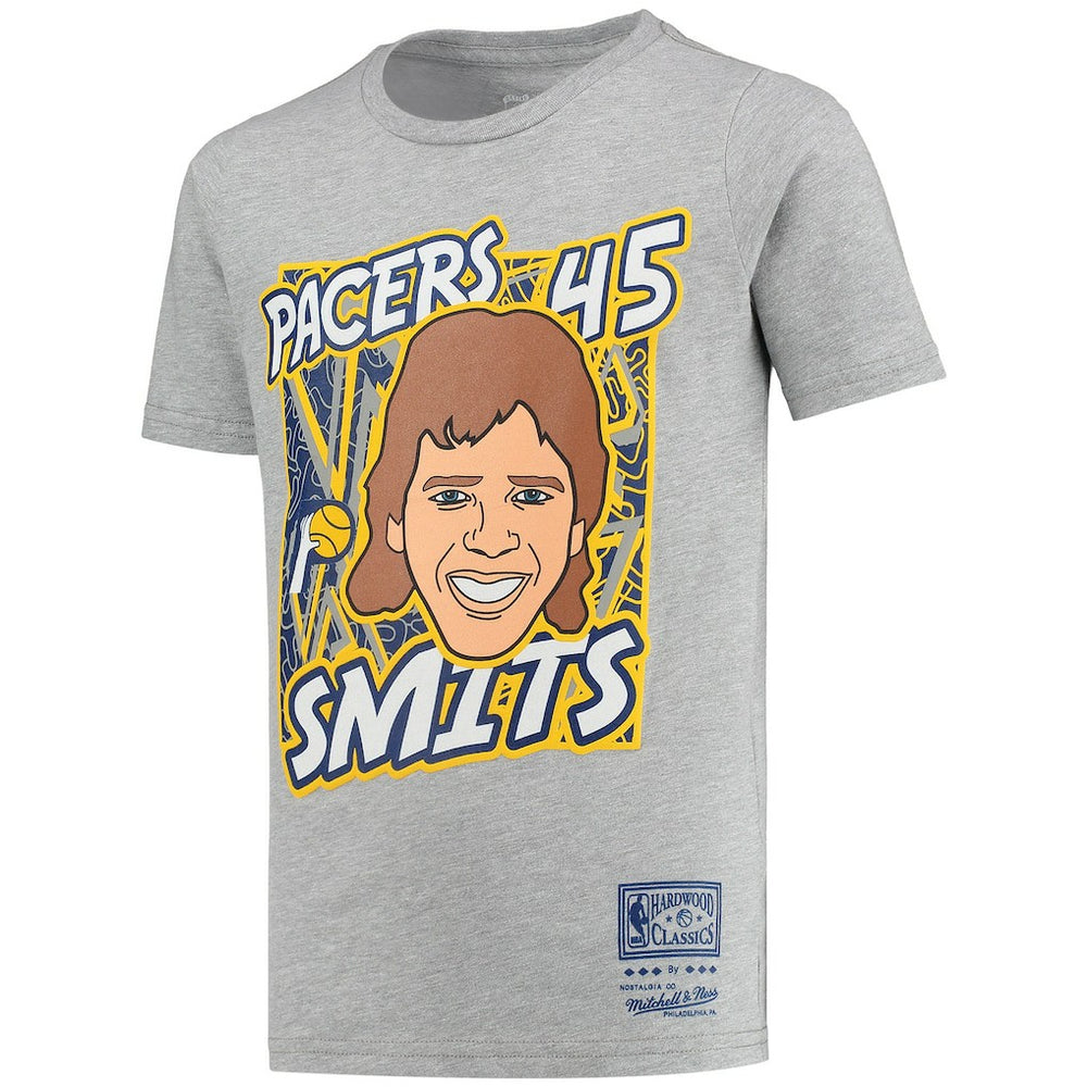 Mitchell & Ness Rik Smits Indiana Pacers Youth Hardwood Classics King of the Court Player T-Shirt Gray