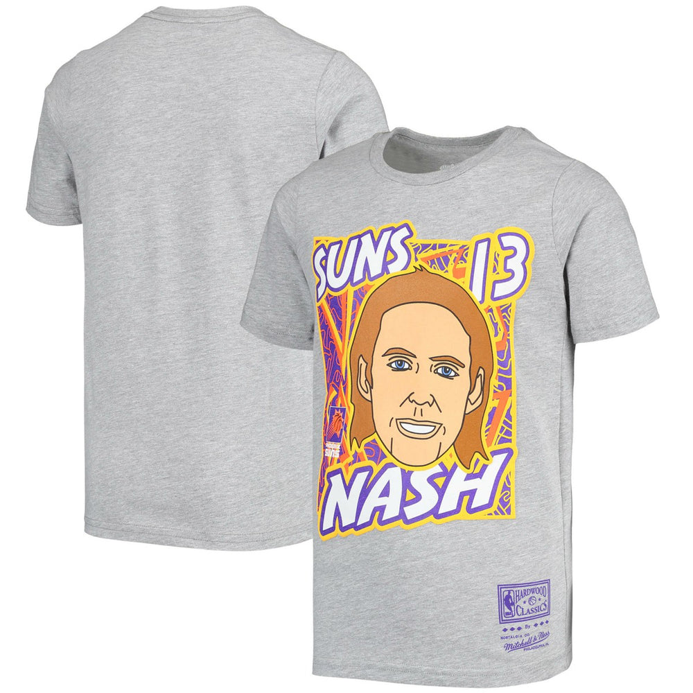 Mitchell & Ness Steve Nash Phoenix Suns Youth Hardwood Classics King of the Court Player T-Shirt Gray