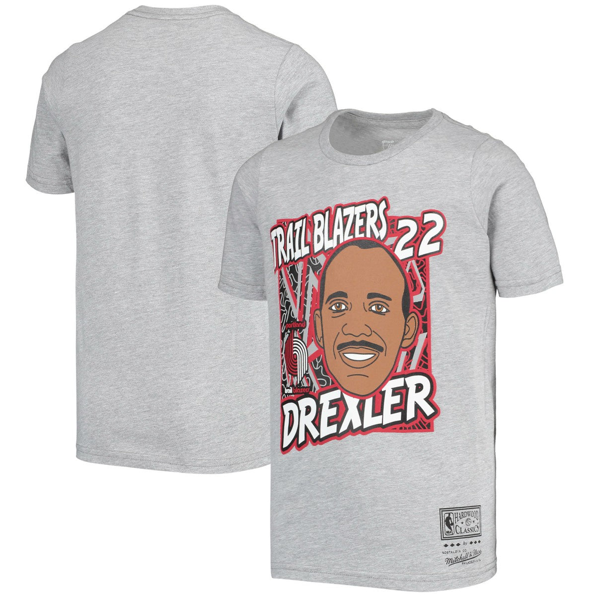 Mitchell & Ness Clyde Drexler Portland Trail Blazers Youth Hardwood Classics King of the Court Player T-Shirt Gray