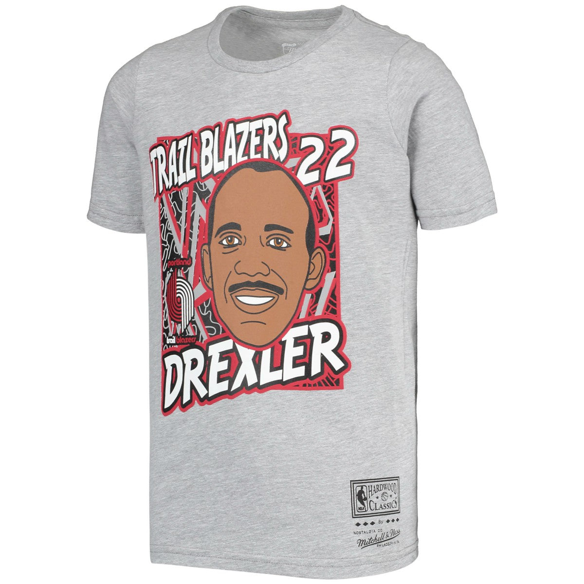 Mitchell & Ness Clyde Drexler Portland Trail Blazers Youth Hardwood Classics King of the Court Player T-Shirt Gray