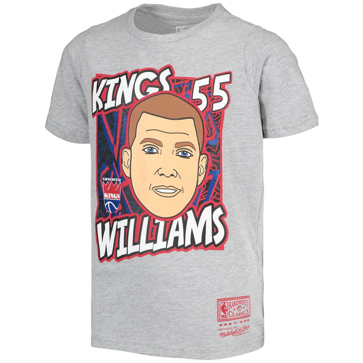 Mitchell & Ness Jason Williams Sacramento Kings Youth Hardwood Classics King of the Court Player T-Shirt Gray