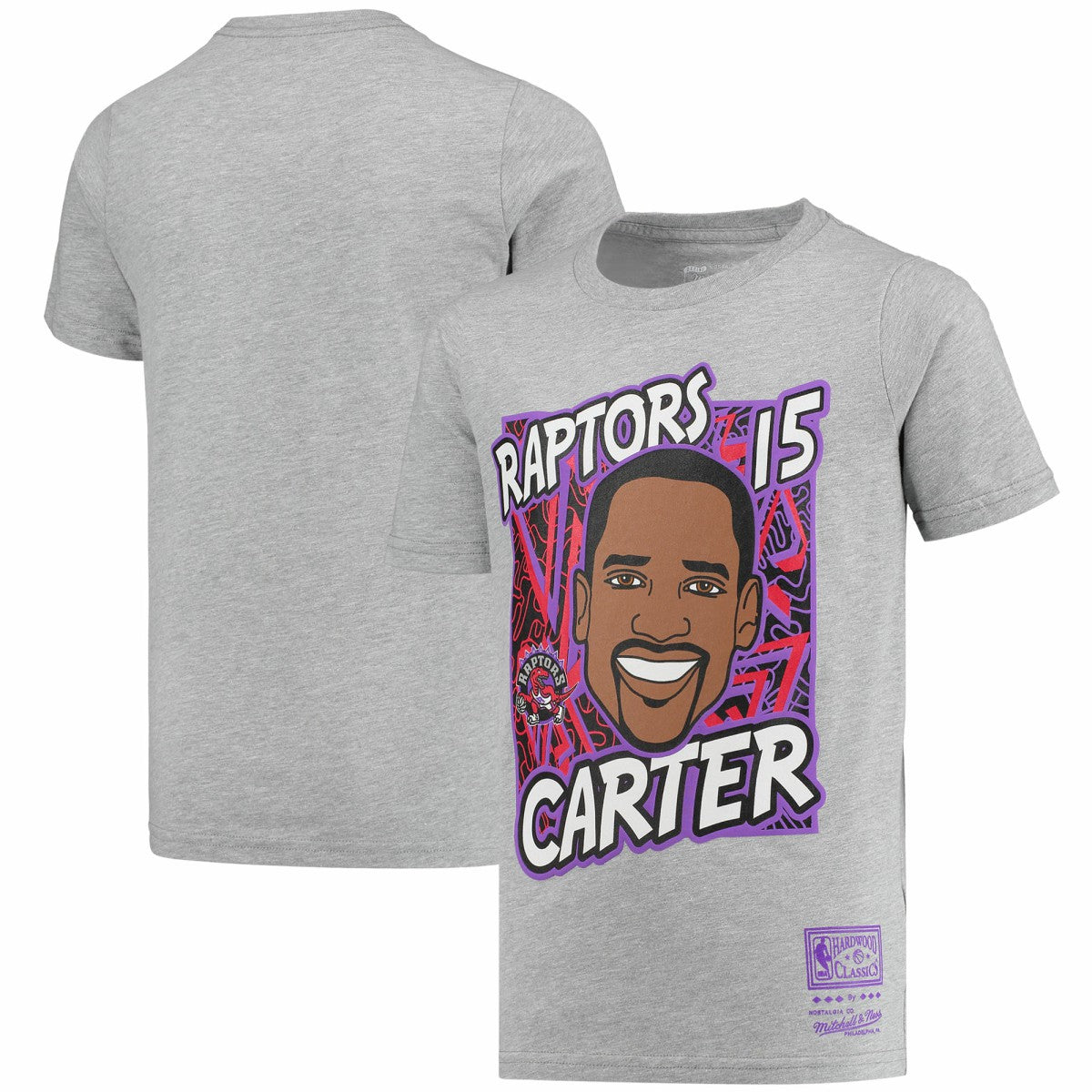 Mitchell & Ness Vince Carter Toronto Raptors Youth Hardwood Classics King of the Court Player T-Shirt Gray