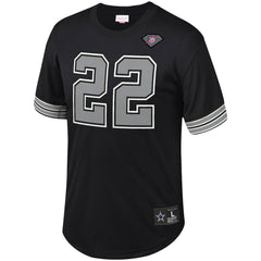 Emmitt Smith Dallas Cowboys Retired Player Name & Number Mesh Top - Black - Mitchell & Ness