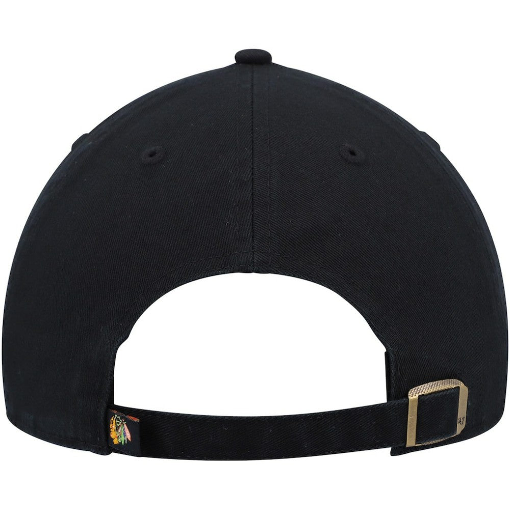 Chicago Blackhawks '47 Alternate Logo Clean Up Adjustable Hat - Black | 47 brand Lifestyle