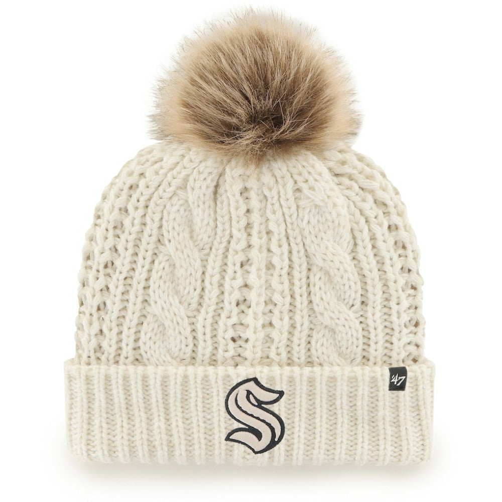 Seattle Kraken '47 Women's Meeko Cuffed Knit Hat with Pom - White | 47 brand on sale