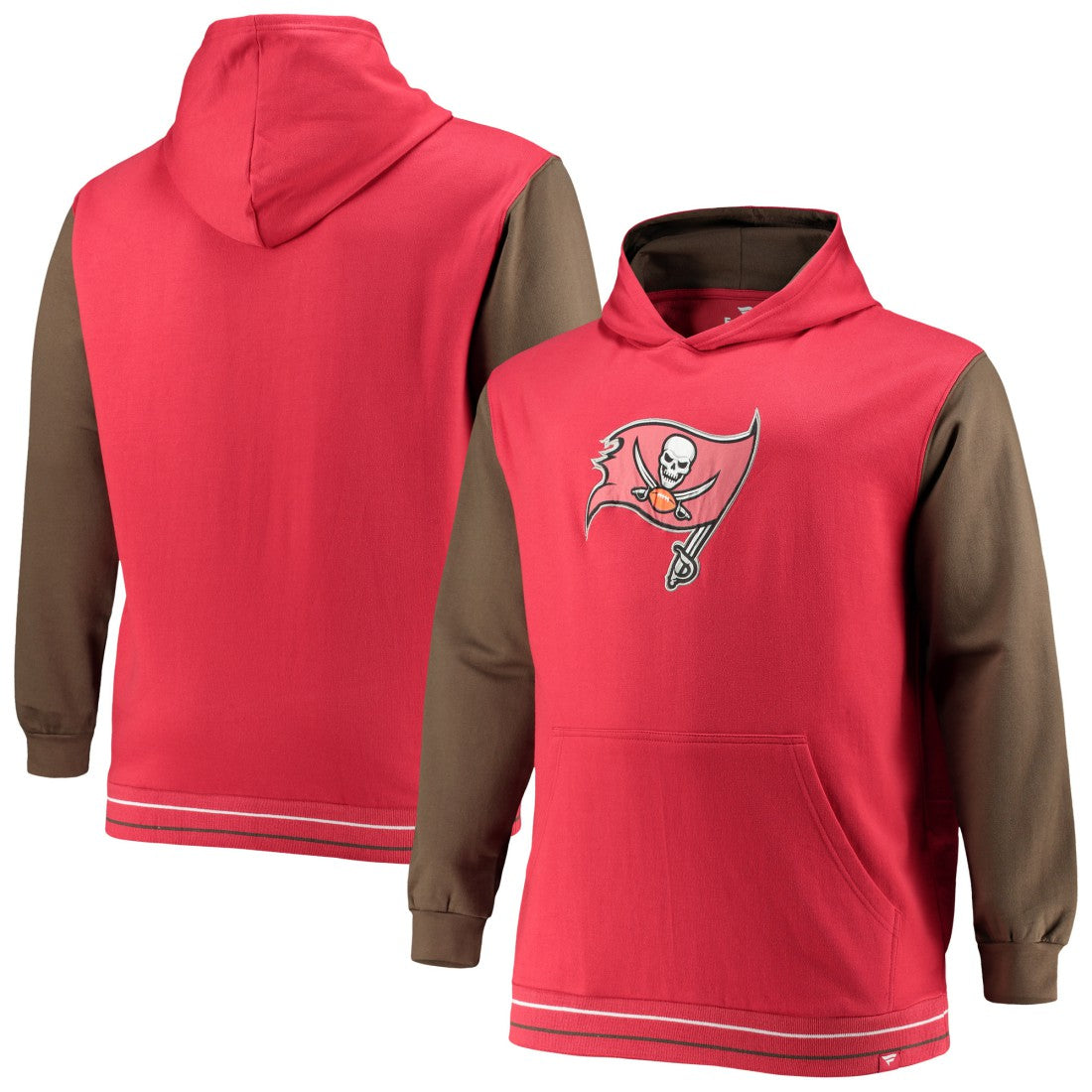 Tampa Bay Buccaneers Big & Tall Block Party Pullover Hoodie - Red/Pewter - Fanatics