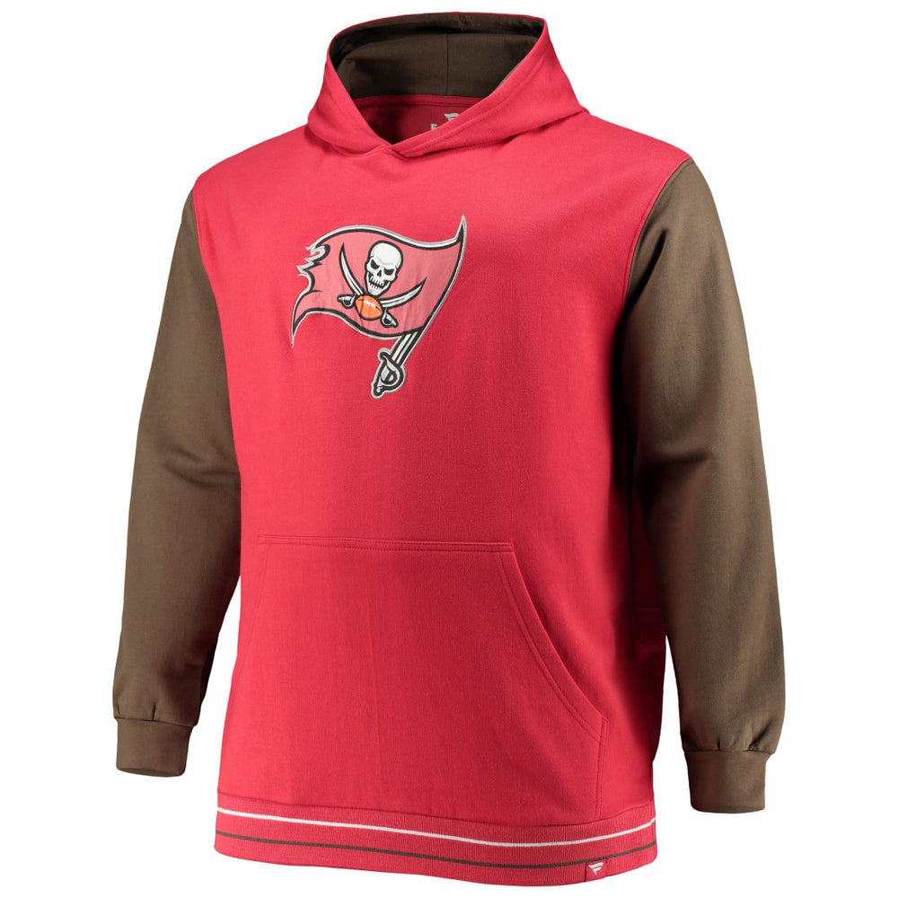 Tampa Bay Buccaneers Big & Tall Block Party Pullover Hoodie - Red/Pewter - Fanatics