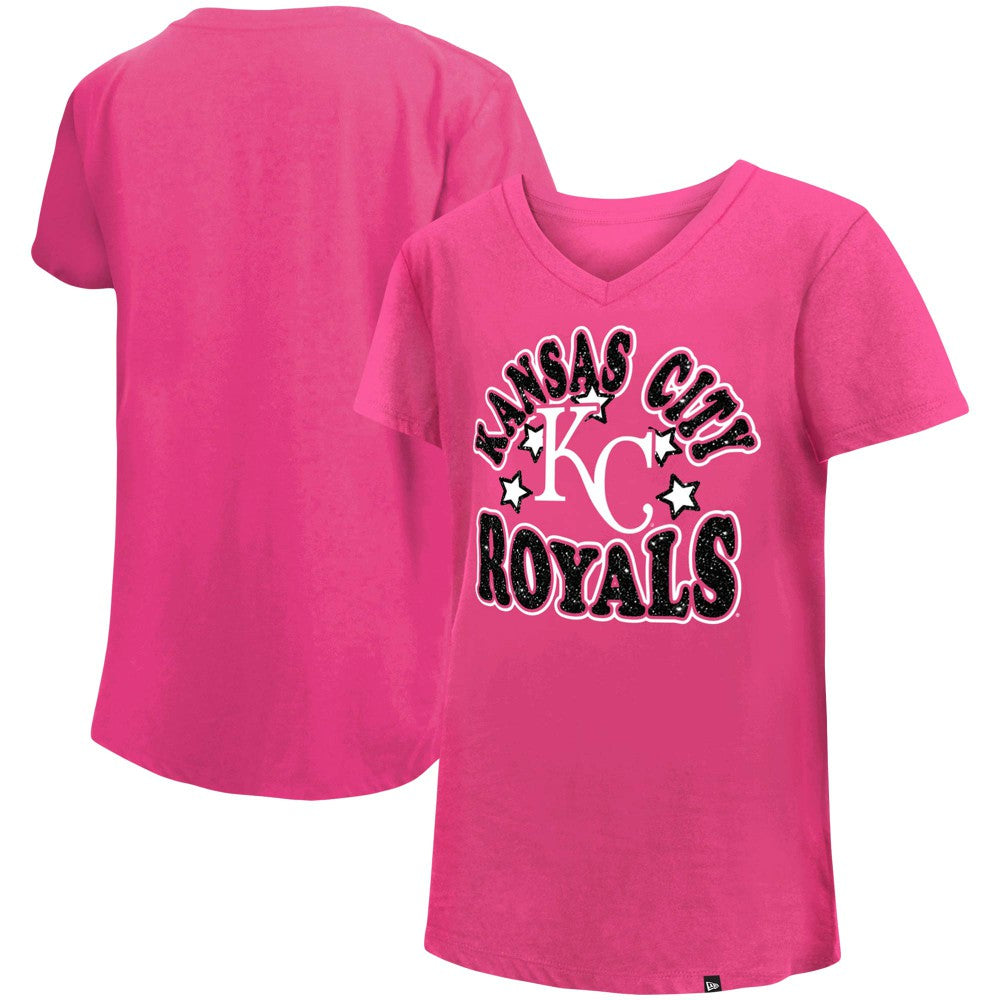 Kansas City Royals New Era Girls Youth Jersey Stars V-Neck T-Shirt for sale