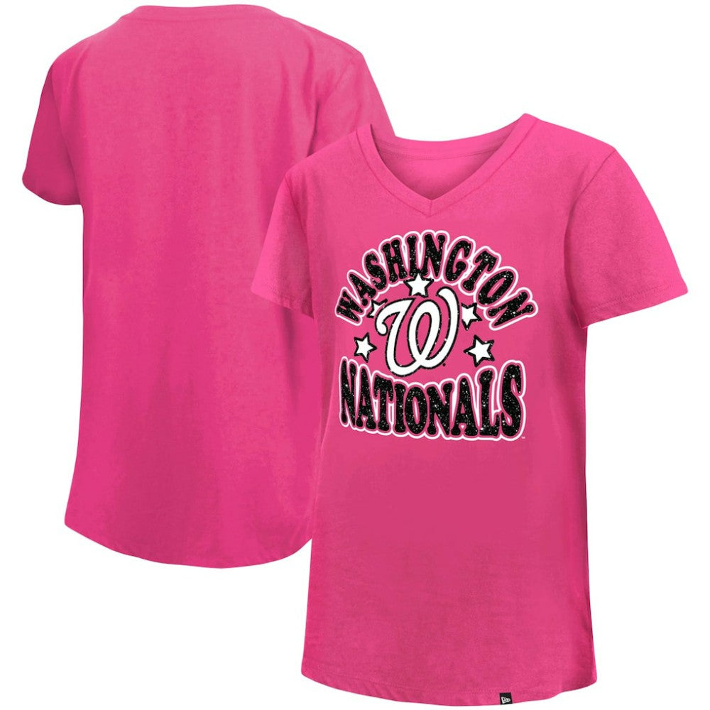 Washington Nationals New Era Girl's Youth Jersey Stars V-Neck T-Shirt Online