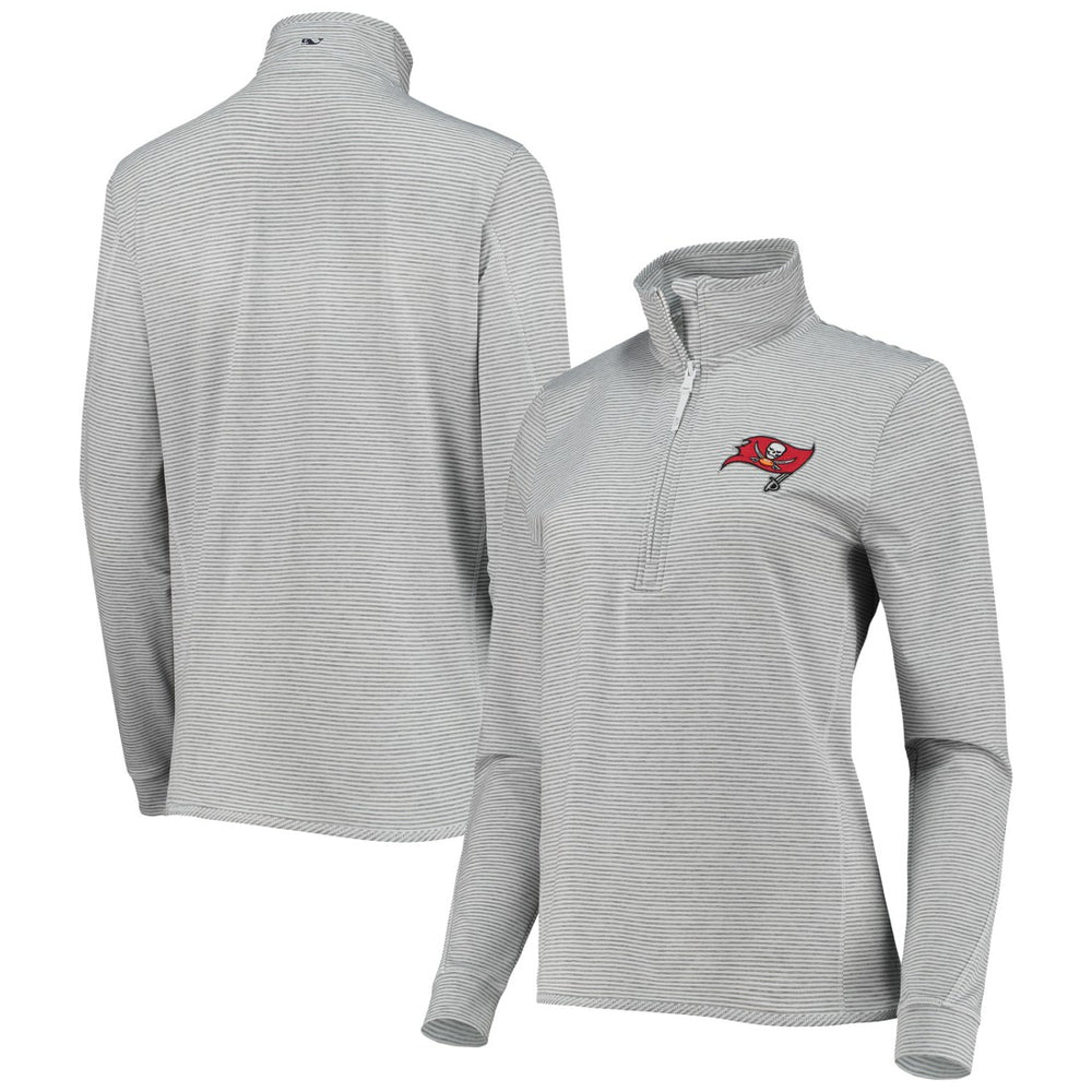 Tampa Bay Buccaneers Vineyard Vines Women's Sankaty Shep Half-Zip Pullover Top - Heather Gray - NFL