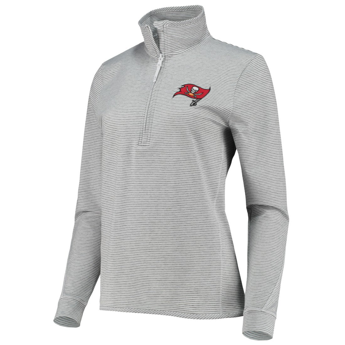 Tampa Bay Buccaneers Vineyard Vines Women's Sankaty Shep Half-Zip Pullover Top - Heather Gray - NFL