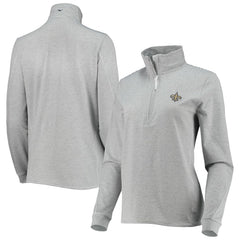 New Orleans Saints Vineyard Vines Women's Sankaty Shep Half-Zip Pullover Top - Heather Gray - NFL