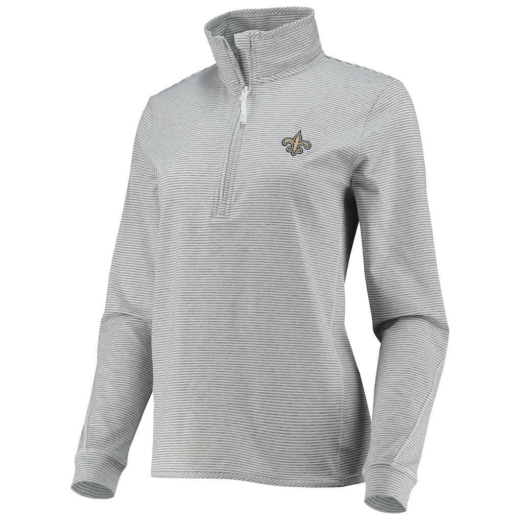 New Orleans Saints Vineyard Vines Women's Sankaty Shep Half-Zip Pullover Top - Heather Gray - NFL