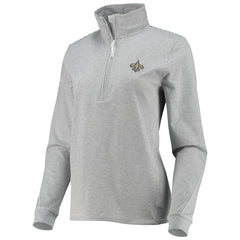 New Orleans Saints Vineyard Vines Women's Sankaty Shep Half-Zip Pullover Top - Heather Gray - NFL
