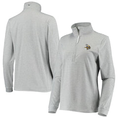 Minnesota Vikings Vineyard Vines Women's Sankaty Shep Half-Zip Pullover Top - Heather Gray - NFL