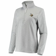 Minnesota Vikings Vineyard Vines Women's Sankaty Shep Half-Zip Pullover Top - Heather Gray - NFL