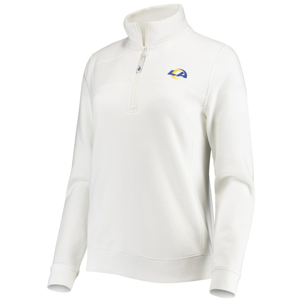 Los Angeles Rams Vineyard Vines Women's Shep Shirt Quarter-Zip Sweatshirt - White - NFL