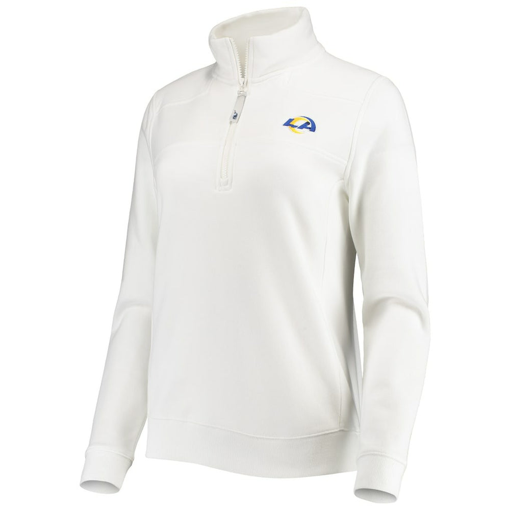 Los Angeles Rams Vineyard Vines Women's Shep Shirt Quarter-Zip Sweatshirt - White - NFL